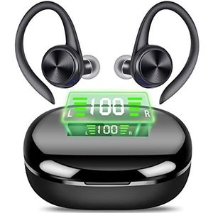 Brother International Corporat Bluetooth-hoofdtelefoon, draadloze in-ear hoofdtelefoon, met microfoon, Bluetooth hoofdtelefoon, sport, hifi-stereogeluid, USB-C Quick Charge, Noise Cancelling, IPX7