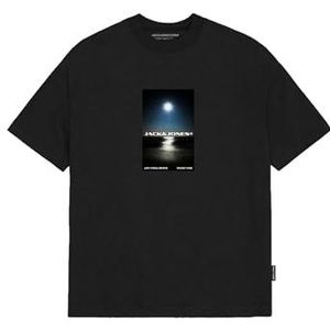 JACK & JONES Heren Jcocalma Photo Tee Ss Crew Neck FST, zwart, XS