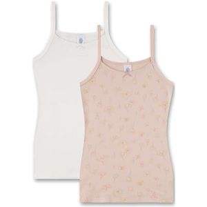 Sanetta Meisjesonderhemd, top, spaghettibandjes, dubbelpak, biologisch katoen, Hush Violet, 140 cm