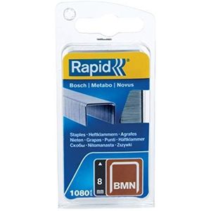 RAPID 40109556 Nieten voor Tacker Type BMN, 8mm Nietjes, 1.080 St, Dundraadnieten voor Bosch Accessories Accessories Accessories, Metabo en Novus Hand- en Elektrische TackersLeg Length: 8 mm,Metaal