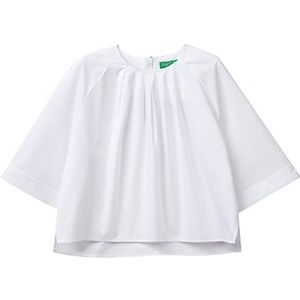 United Colors of Benetton Blusa 54WTDQ03R hemd, wit 101, L dames, wit 101, L