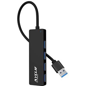 AYCLIF 4-poorts USB-hub, USB 3.0 Hub Ultra-Slim voor iMac Pro/MacBook Pro/Mac Mini/Surface Pro/XPS/Notebook PC