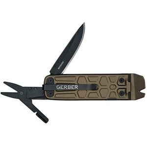 Gerber Multi-Tool met 7 functies, mes met glad lemmet en riemclip, Lockdown Slim Pry, gietijzer/5Cr15MoV, brons, 30-001737