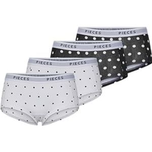 Pclogo Lady Dots 4-Pack, Zwart/Pack: 4-pack, M