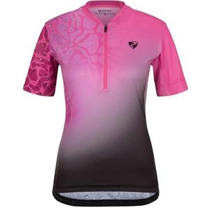 Ziener NELENIA Fietsshirt voor dames, mountainbike, racefiets, ademend, sneldrogend, elastisch, korte mouwen, magenta, 44
