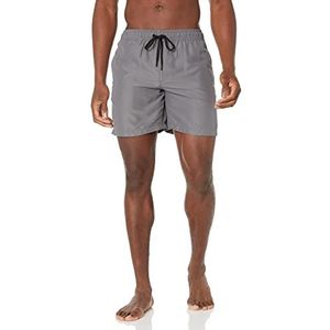 Amazon Essentials Men's Sneldrogende zwembroek met binnenbeenlengte van 18 cm, Houtskool, XXL