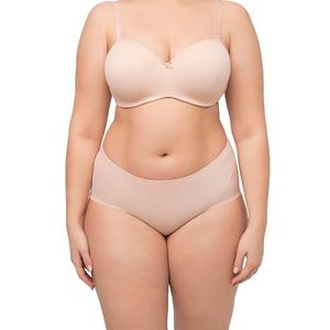 Ulla Popken, Dames, grote maten, maxi-slip met mesh-inzetstuk, champagne, 58/60