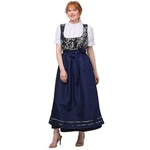 Ulla Popken Dames Dirndl Tessa bloemen bovendeel jurk, marineblauw, 62 NL