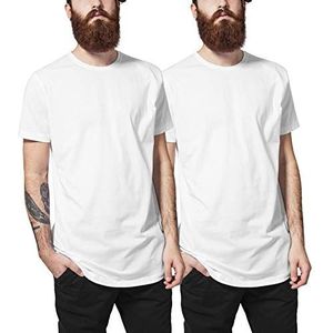 Urban Classics Heren Shaped Long Tee T-Shirt meerkleurig (2-pack) 00243), Fabrikant maat: Small (per 2)