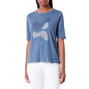 TOM TAILOR Dames T-shirt met print 1032735, 10904 - Stormy Sea Blue, XXS