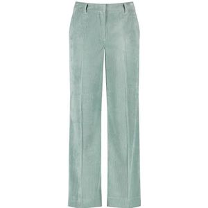 Gerry Weber Corduroy damesbroek met wijde pijpen, effen kleuren, normale lengte, Hazy Mint, 44