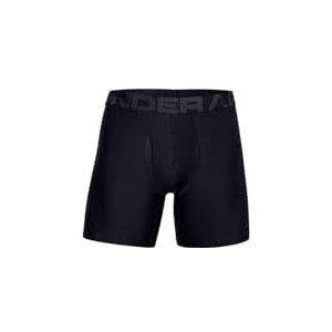 Under Armour Tech 6"" 2 Pack, Sneldrogend sportondergoed, 2 pack comfortabel heren ondergoed met strakke pasvorm Mannen, Zwart/Zwart, M