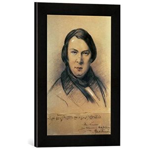 Ingelijste afbeelding van Jean Joseph Bonaventure Laurens Robert Schumann (1810-56) 1853 inch, kunstdruk in hoogwaardige handgemaakte fotolijst, 30 x 40 cm, mat zwart