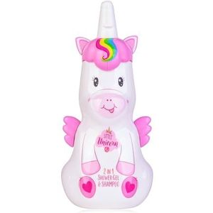 Accentra 2-in-1 douchegel LITTLE UNICORN voor lichaam en haar - Verzorgende douche en shampoo in een eenhoornfles, eenhoornontwerp, 400 ml, vanillegeur, cadeau-idee voor kinderen en meisjes