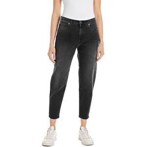 Replay Keida Baloon fit Jeans voor dames, 099 Black Delavè, 26W x 28L