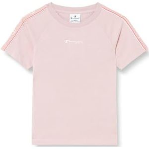 Champion Legacy Legacy Tape 2.0 G - S-S Crewneck T-shirt, roze, 5-6 jaar meisjes FW23, Roze., 5-6 Jaar