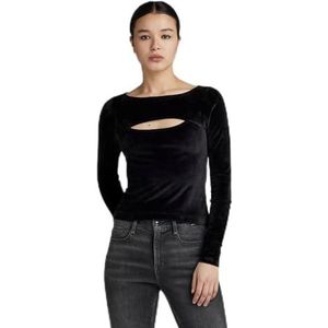 G-STAR Dames Cut-Out Slim Boatneck Top T-shirt, Zwart (Dk Black D23811-d422-6484), XS