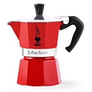 Bialetti Moka Express - Percolator - 6 kops - Aluminium - Rood