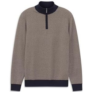 bugatti Heren Troyer 7500-15514E Regular Fit structuur korte ritssluiting, 390-marine, XXL