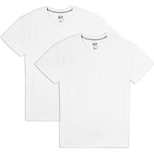 Fruit of the Loom Heren Eversoft katoen, korte mouwen, regular en groot, T-shirt, wit, 2 stuks, medium, T-shirt, wit, 2 stuks, M