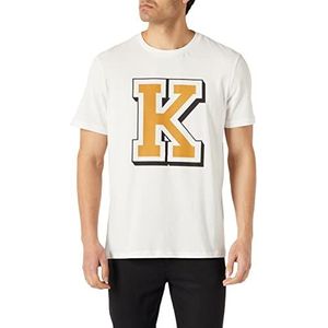 Koton Oversized T-shirt met letterprint voor heren, Gebroken wit (001), XL