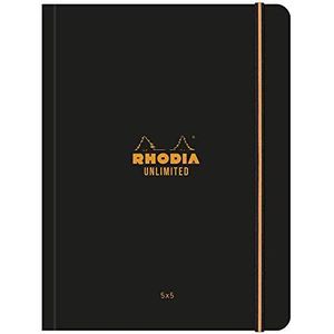 Clairefontaine 118758C – notitieboek met elastiek Rhodia Unlimited Kleine tegels zwart.