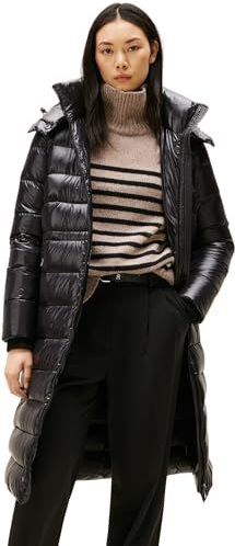 TOMMY HILFIGER - Tussenmantel - Zwart - Gewatteerd met Capuchon