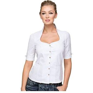 Stockerpoint Dames blouse Priscilla klederdrachtblouse, wit (wit wit)., 40
