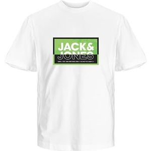 Jack & Jones JCOLOGAN Summer Print Tee Crew Neck FST, wit, S