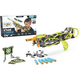 Basic Fun 12457 K'NEX Cyber-X C5 Neostrike-Blasts up to 75 ft-184 Pieces, 4, Targets, 5 Darts-Gift Kids 8+ Building Set, Multicolor, M