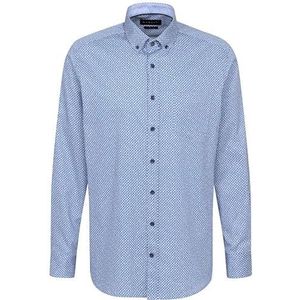 bugatti Vrijetijdshemd voor heren, 1:1 mouw, blauw, L