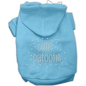 Mirage Cutie Patootie Strass Hond Hoodies, Medium, Baby Blauw