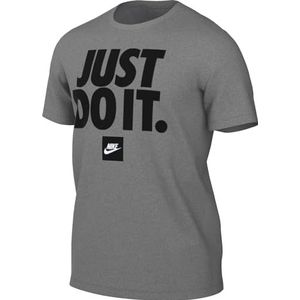 Nike M NSW Tee Fran JDI Verbiage T-shirt voor heren, donkergrijs (dark grey heather), L