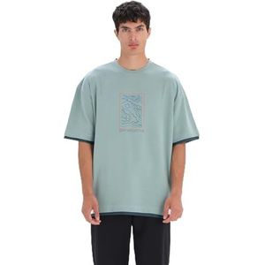 Dagi Heren Mint Green Short Sleeve Crew Neck View Regular T-shirt, Mint Green, L, muntgroen, L