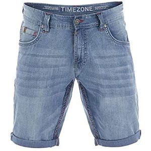 Timezone Heren Jeans Shorts Slim ScottyTZ - Slim Fit - Blauw - Antiek Blauw Wash 84% Katoen Stretch Denim, Antiek Blue Wash (3636), 38W Regular
