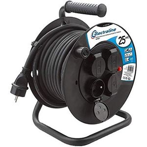 Elektrialine Pro-Line kabelhaspel, zwart 3G 1,5 mm2 25 M zwart