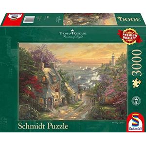 Schmidt Spiele 59482 Thomas Kinkade, Dorp bij de vuurtoren, puzzel van 3000 stukjes