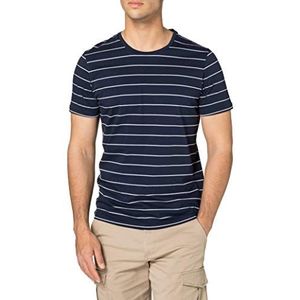 s.Oliver BLACK LABEL Heren T-shirt met fijne strepen, Dark Blue Stripes., XXL