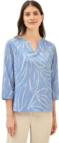 Cecil Structuurblouse voor dames met patroon, Deep Pastel Blauw, M