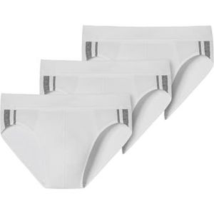 Schiesser Heren 3-pack slip zachte tailleband en strepen biologisch katoen - 95/5 Organic, Wit_173815, S