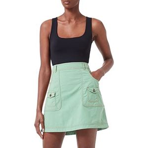 Love Moschino Dames Fancy Cotton-linnen Blend met borduurwerk en kleine patch zakken rok, groen, 40