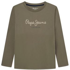 Pepe Jeans Pinner Top met lange mouwen voor kinderen, groen (legergroen), 6 jaar