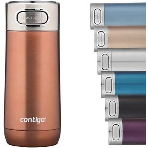 Contigo Luxe Autoseal thermosbeker, roestvrijstalen beker-to-go, isoleerfles, lekvrij, koffiebeker-to-go, vaatwasserbestendig, isoleerbeker met Easy-Clean-deksel, BPA-vrij