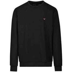 TRIGEMA Sweatshirt in wafellook, zwart, M