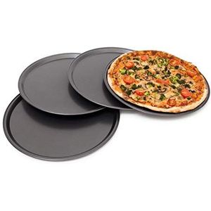 Relaxdays Pizzaplaat Rond - 1 cm - Bakplaat - Pizza Bakset - Plaat Voor Pizza - Pizzavorm