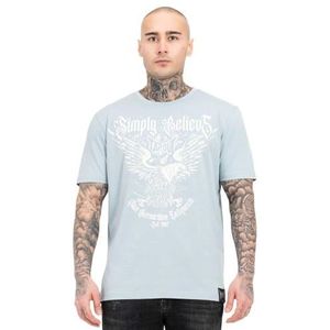 Tapout Shirt 'Throper'  lichtblauw / wit
