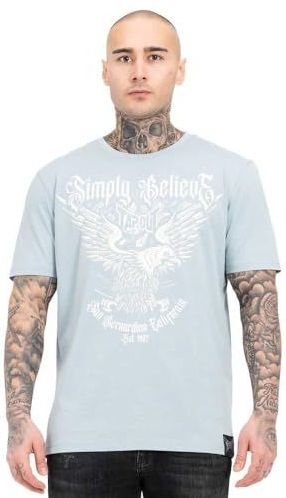 Tapout Shirt 'Throper'  lichtblauw / wit