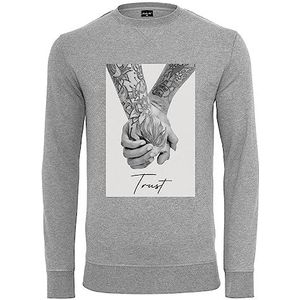 Mister Tee Heren Sweatshirt Trust 2.0 Crewneck Grey XL, grijs, XL