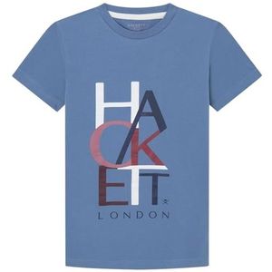 Hackett London Hackett Col Block T-shirt voor jongens, Blauw (Steel Blue), 2 jaar