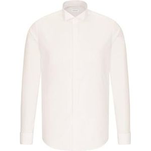 Seidensticker Zakelijk overhemd - slim fit - strijkvrij - George kraag - lange mouwen - omslagmanchet - 100% katoen, wit, 37